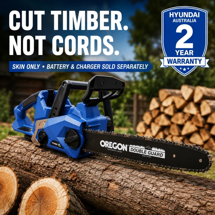 Hyundai 40V Battery Chain Saw - Cordless 14" Oregon Bar - Skin Only