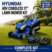 Hyundai 17" 40V Battery Lawn Mower Kit – Steel Deck, Hand Push, Cordless, 3-in-1 - With 4Ah Battery and Charger