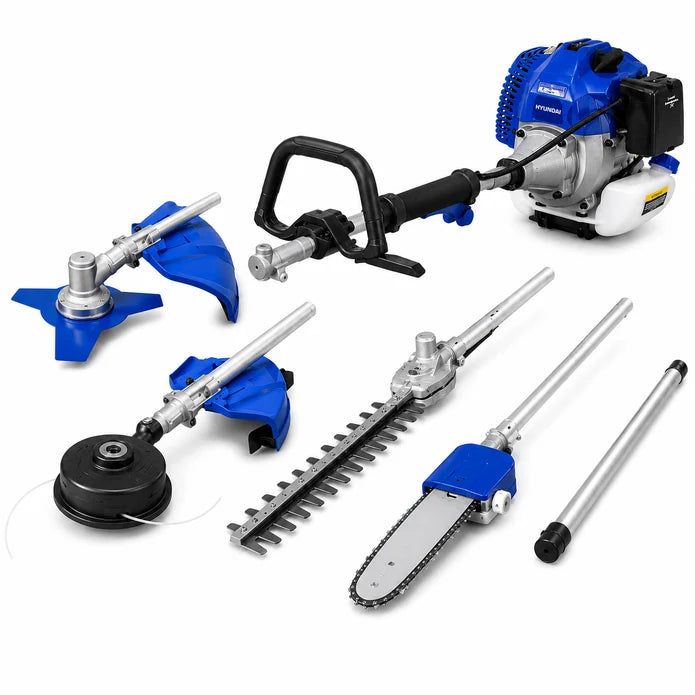 Hyundai 33cc 5-IN-1 Petrol Garden Tool Set – Hedge Trimmer, Chainsaw, Brush Cutter & More