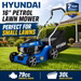 Hyundai 16" Petrol Lawn Mower – 79cc Push Mower with 6 Cutting Heights, 30L Catcher & Easy Star
