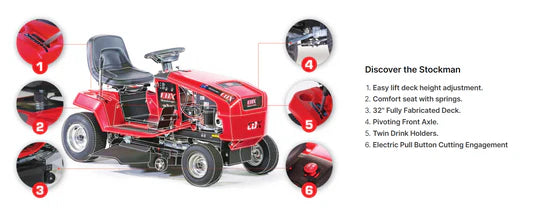 COX RIDE ON MOWERS Stockman 32"