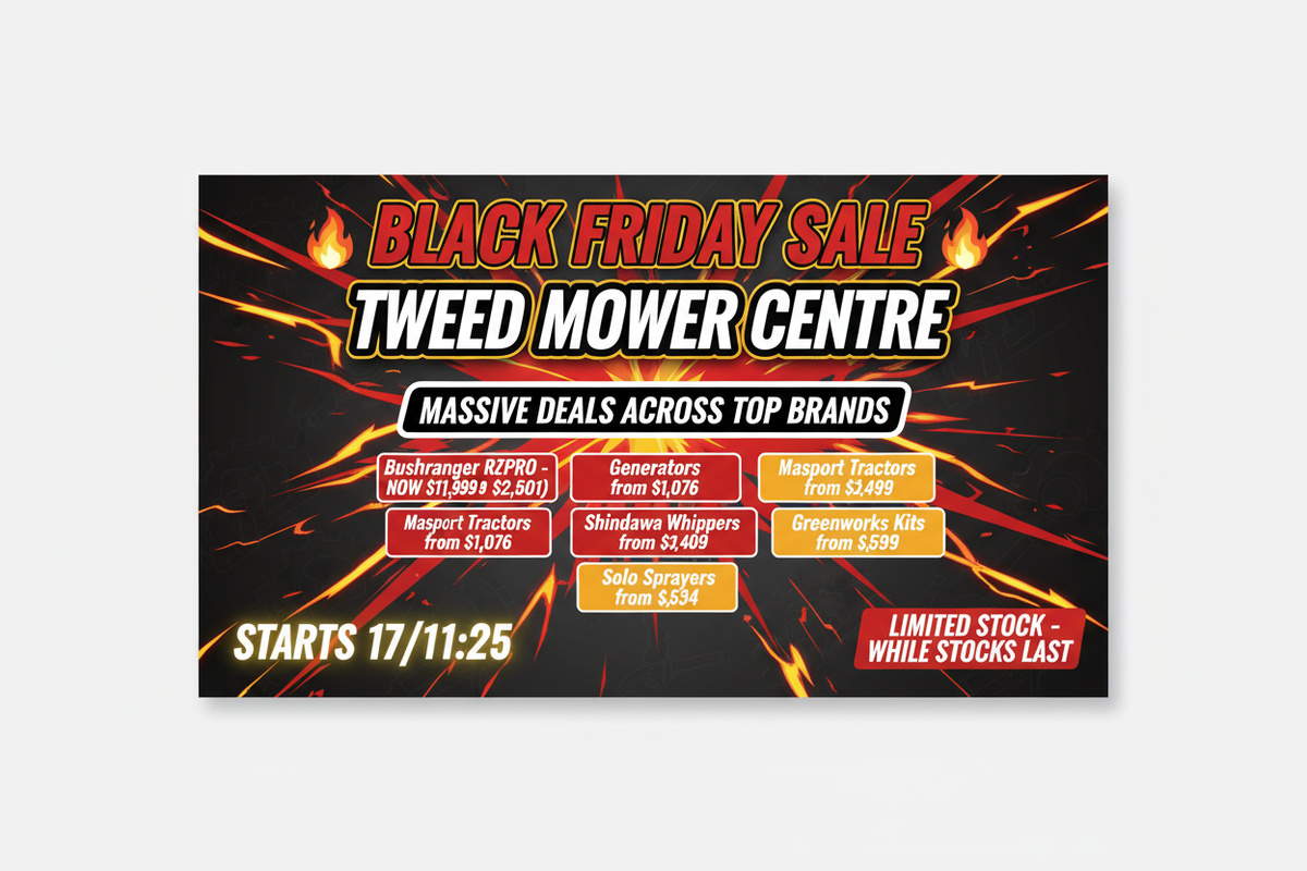 Black Friday Sale Banner - Tweed Mower Centre